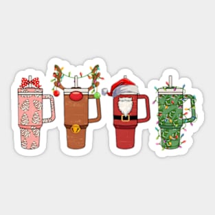 Christmas Coffee Tumblers With Handle Sticker